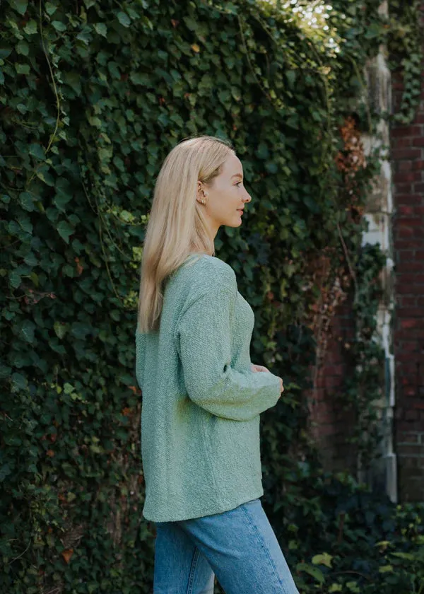 The Ultimate Cotton Sweater - Seed Stitch V Neck