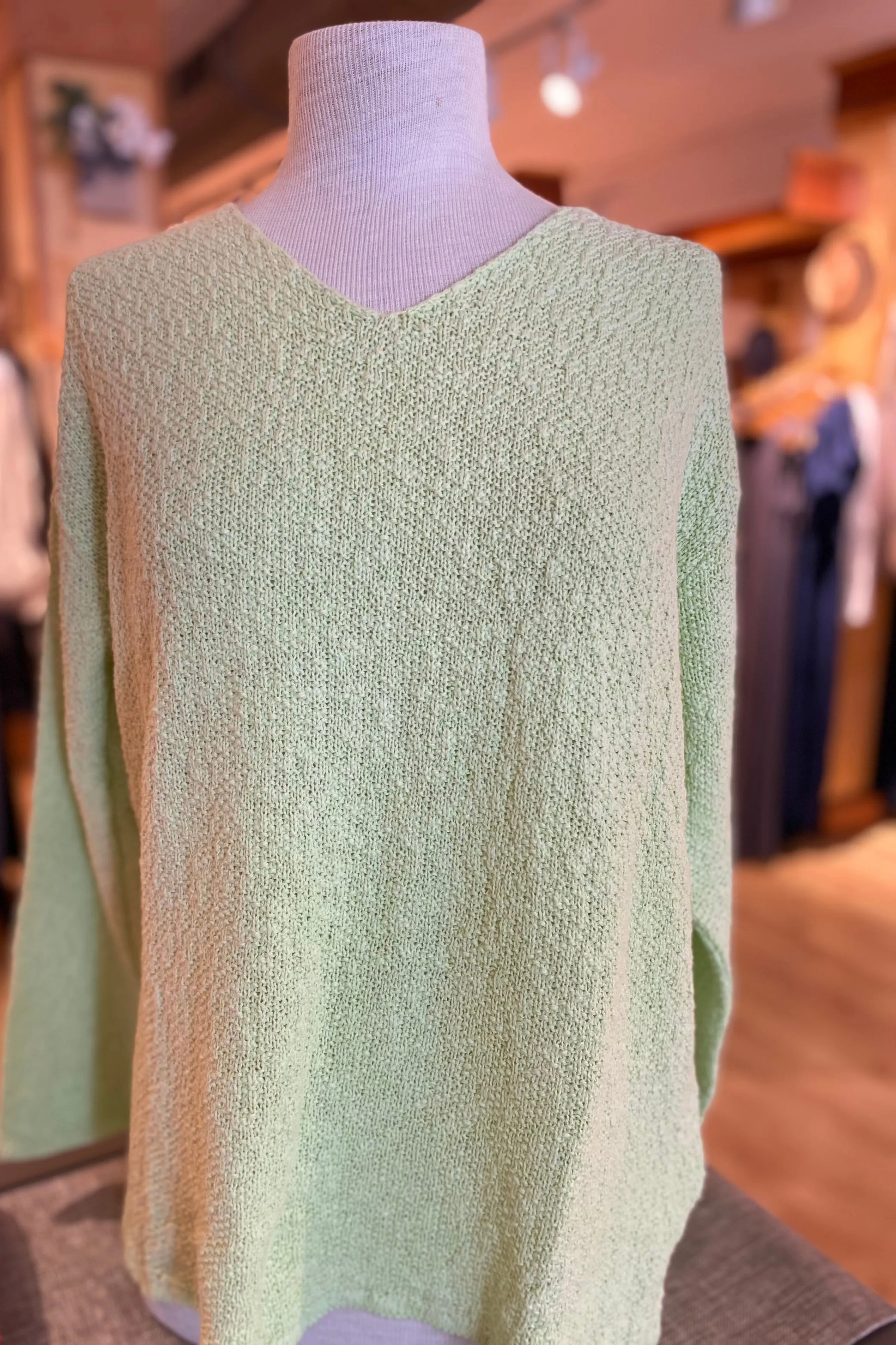 The Ultimate Cotton Sweater - Seed Stitch V Neck