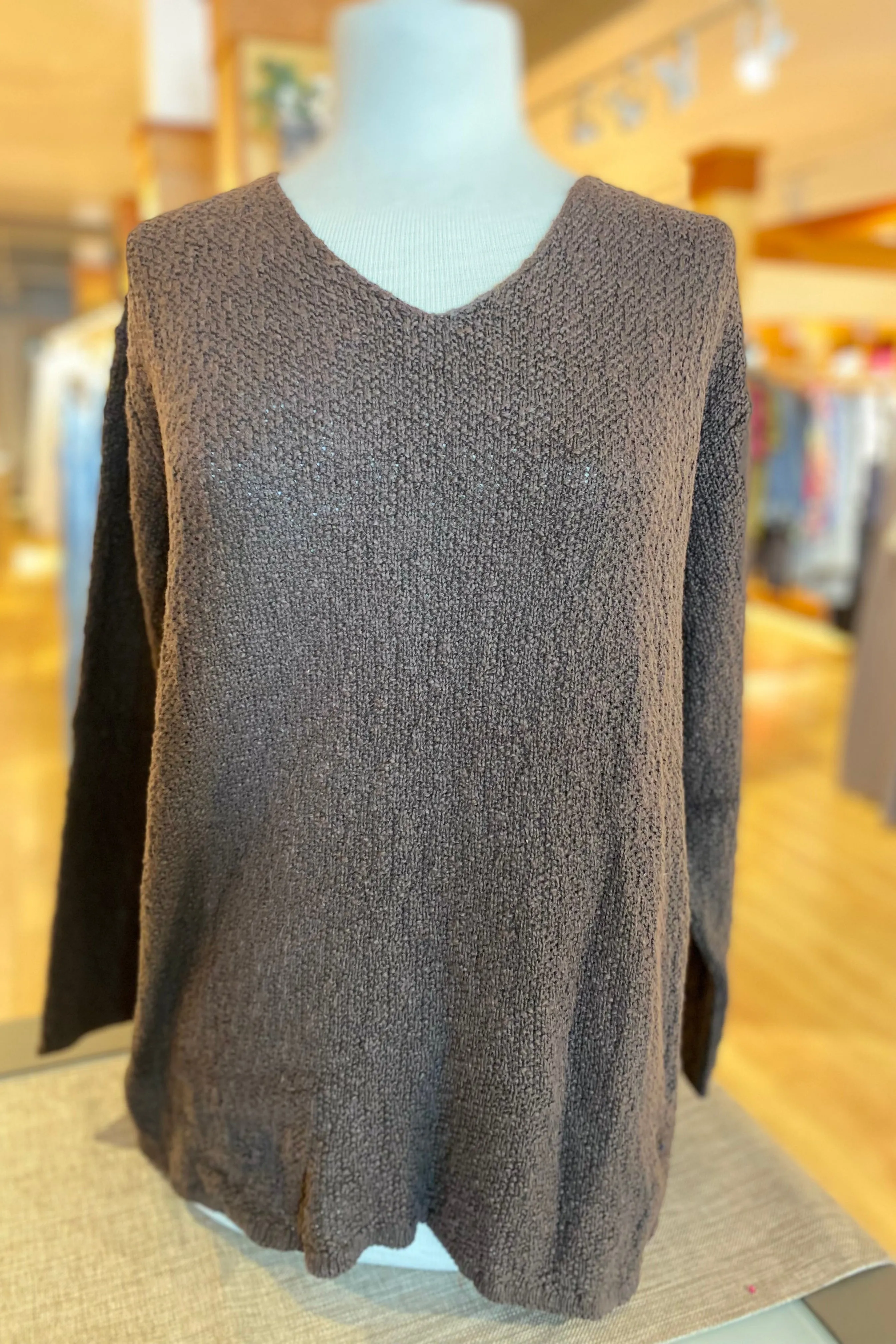 The Ultimate Cotton Sweater - Seed Stitch V Neck