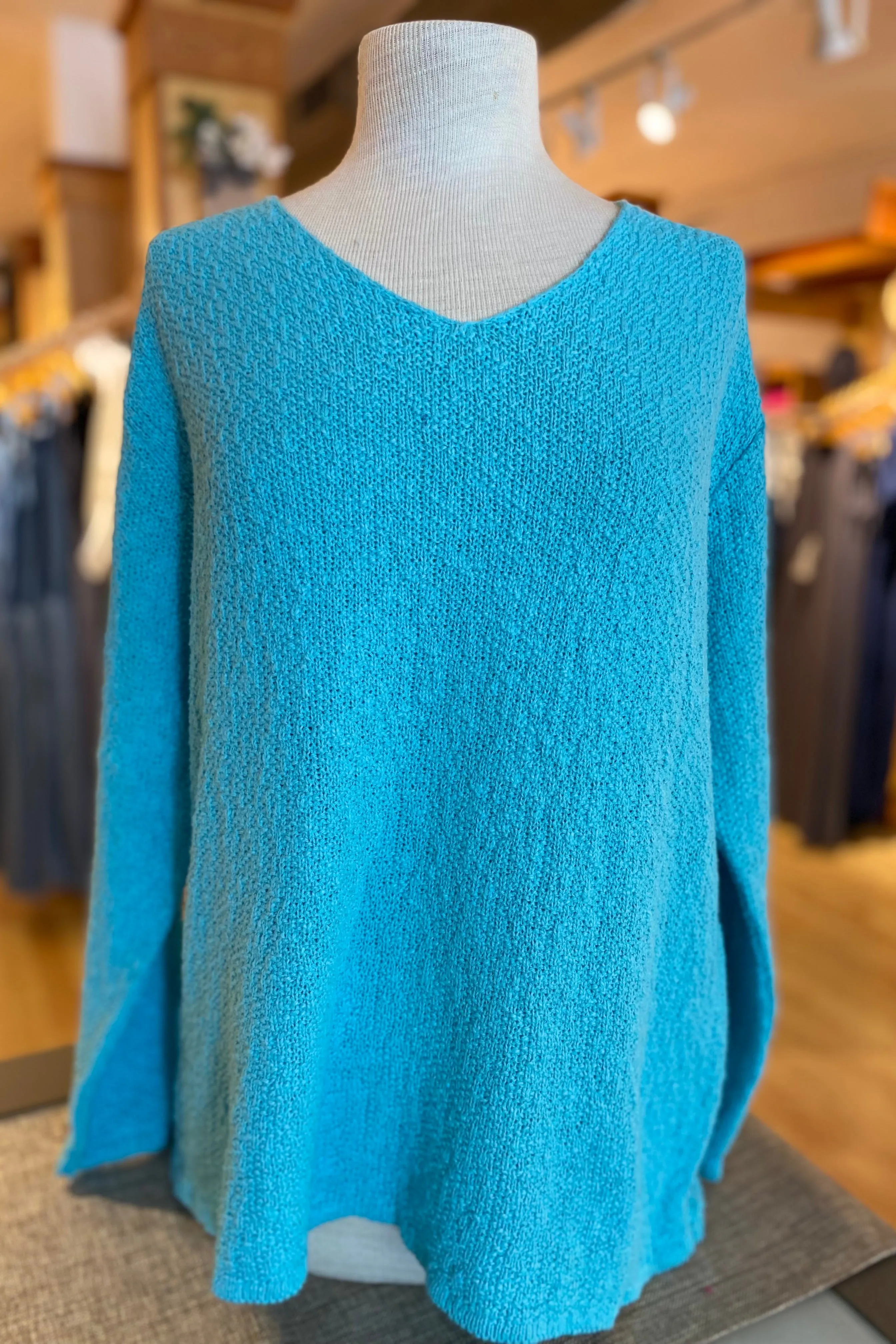 The Ultimate Cotton Sweater - Seed Stitch V Neck