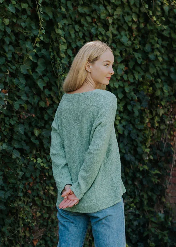 The Ultimate Cotton Sweater - Seed Stitch V Neck