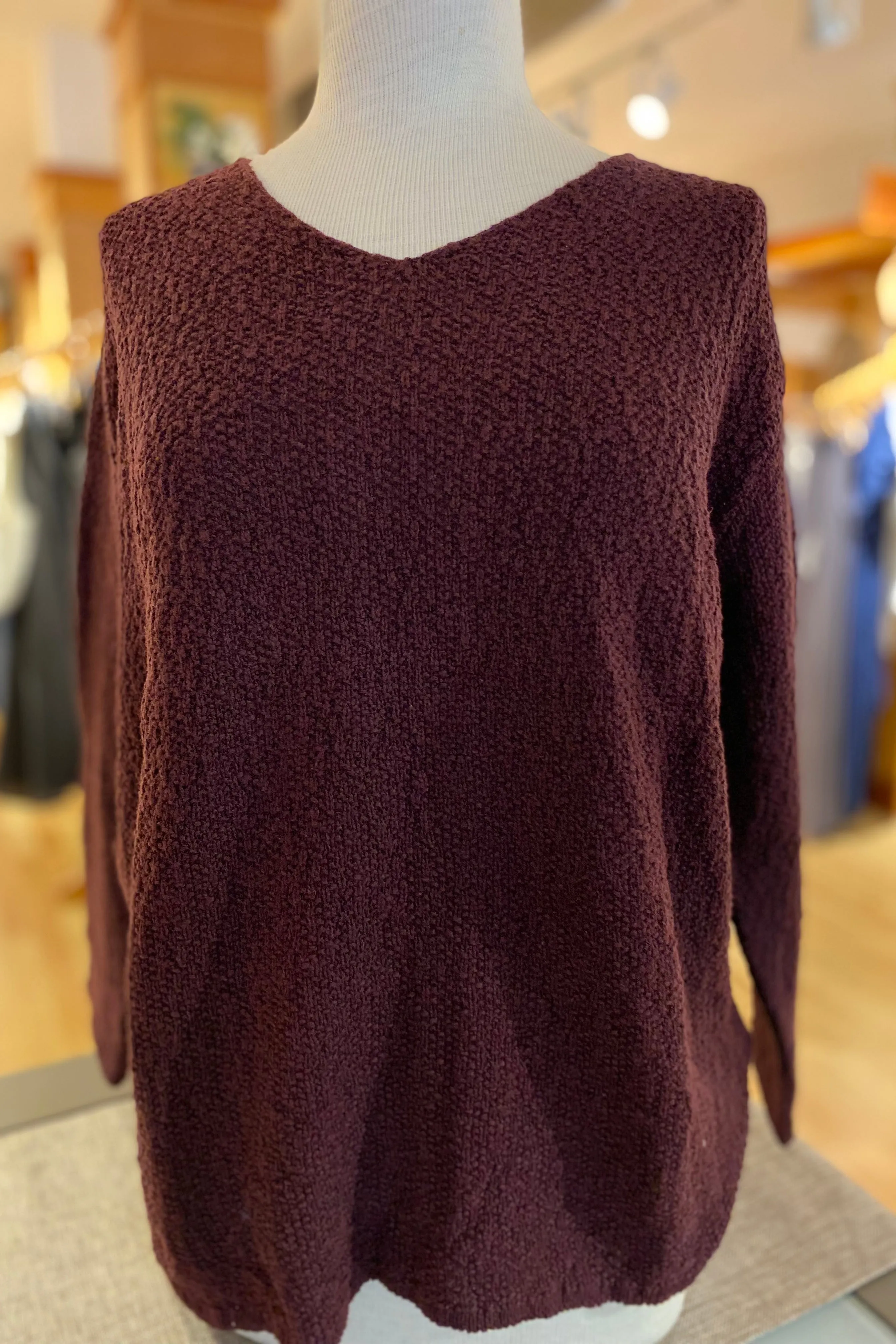 The Ultimate Cotton Sweater - Seed Stitch V Neck