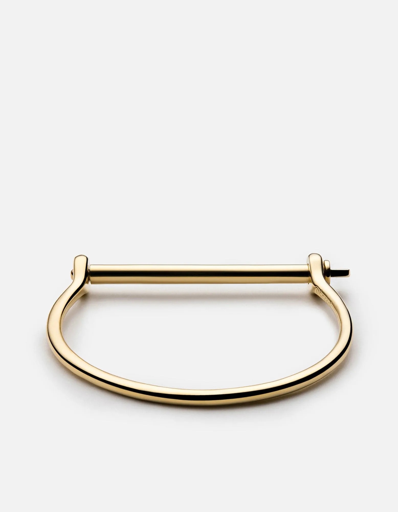 Thin Screw Cuff, 14k Gold Pavé Bar
