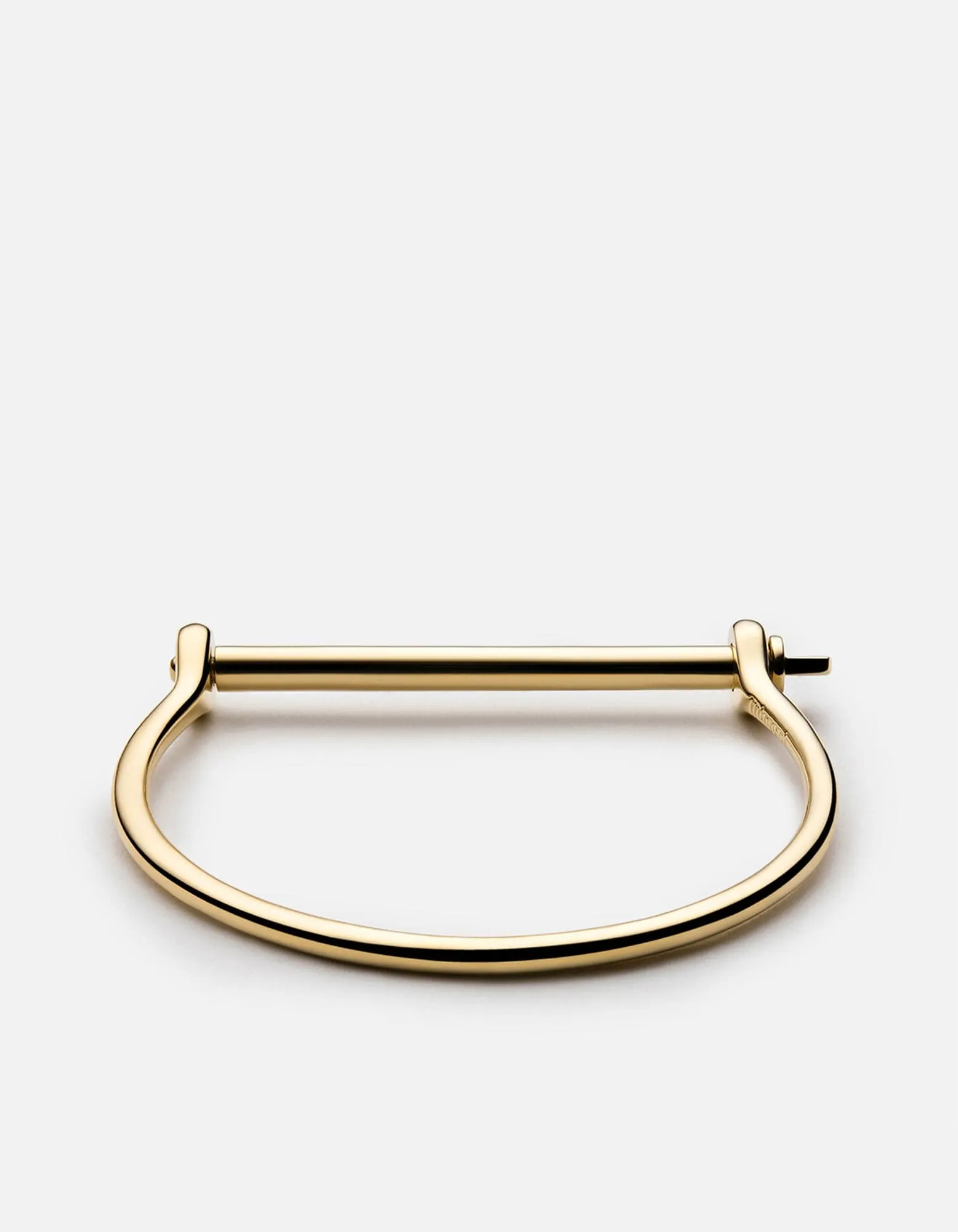 Thin Screw Cuff, 14k Gold Pavé Bar