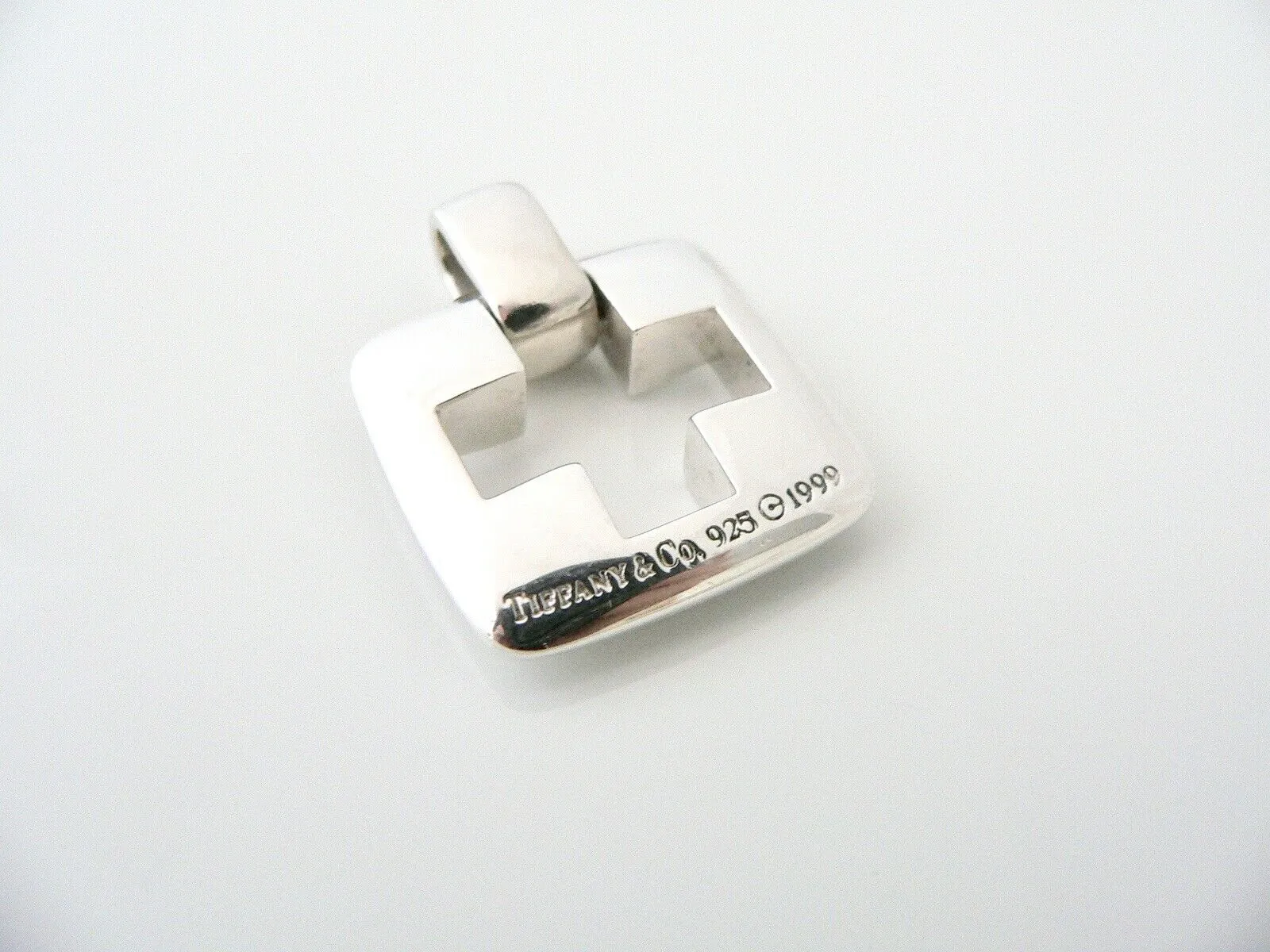 Tiffany & Co Cross Stenci Charm Cut Out Cross Pendant 4 Necklace Christian Gift
