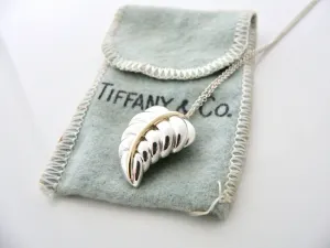 Tiffany & Co Leaf Necklace Nature Pendant Charm Chain Gift 18K Gold Silver Love