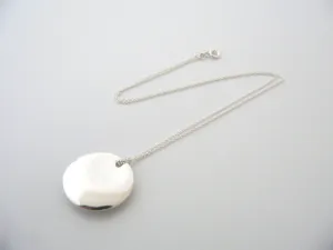 Tiffany & Co Peretti Disc Necklace Circle Round Pendant Charm Gift Love 17 Inch