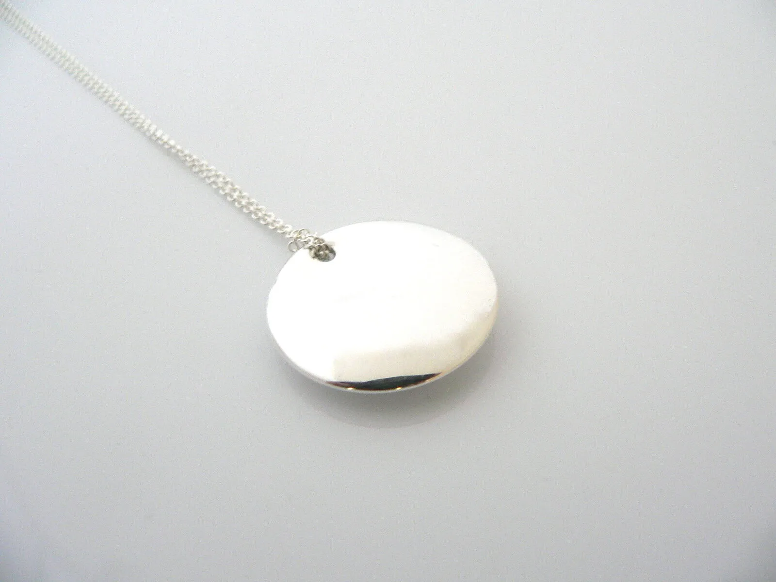 Tiffany & Co Peretti Disc Necklace Circle Round Pendant Charm Gift Love 17 Inch