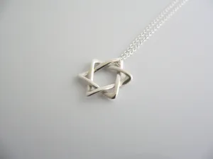 Tiffany & Co Peretti Silver Star of David Necklace Pendant Chain Rare Gift Love