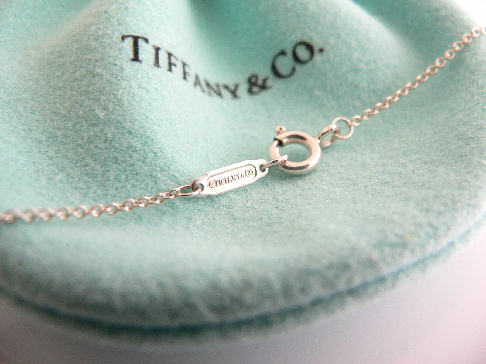 Tiffany & Co Silver 18K Rose Gold Return Two Hearts Necklace Pendant Love Gift 17 Inch Longer Chain