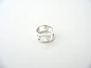 Tiffany & Co Silver Heart Bar Ring Band Sz 5.75 Rare Gift Love Statement
