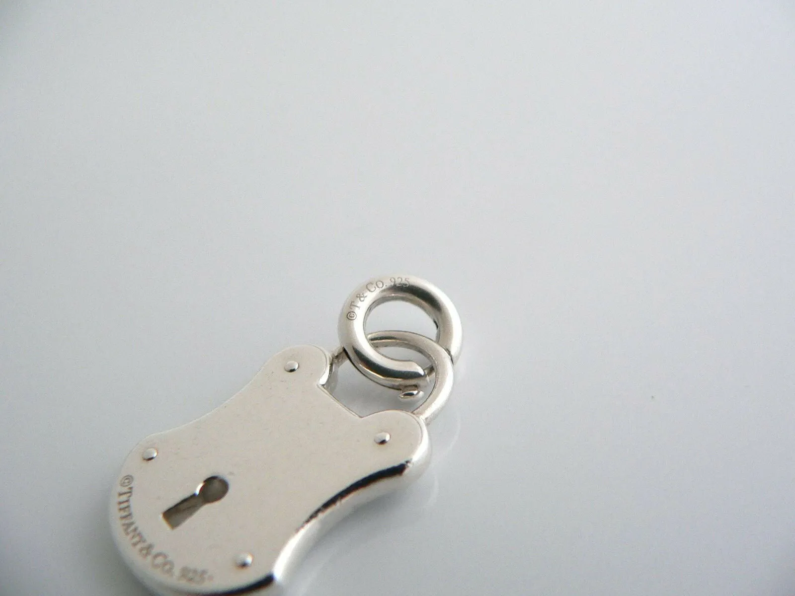 Tiffany & Co Silver Large Locks Key Hole Charm Pendant Clasp 4 Necklace Bracelet
