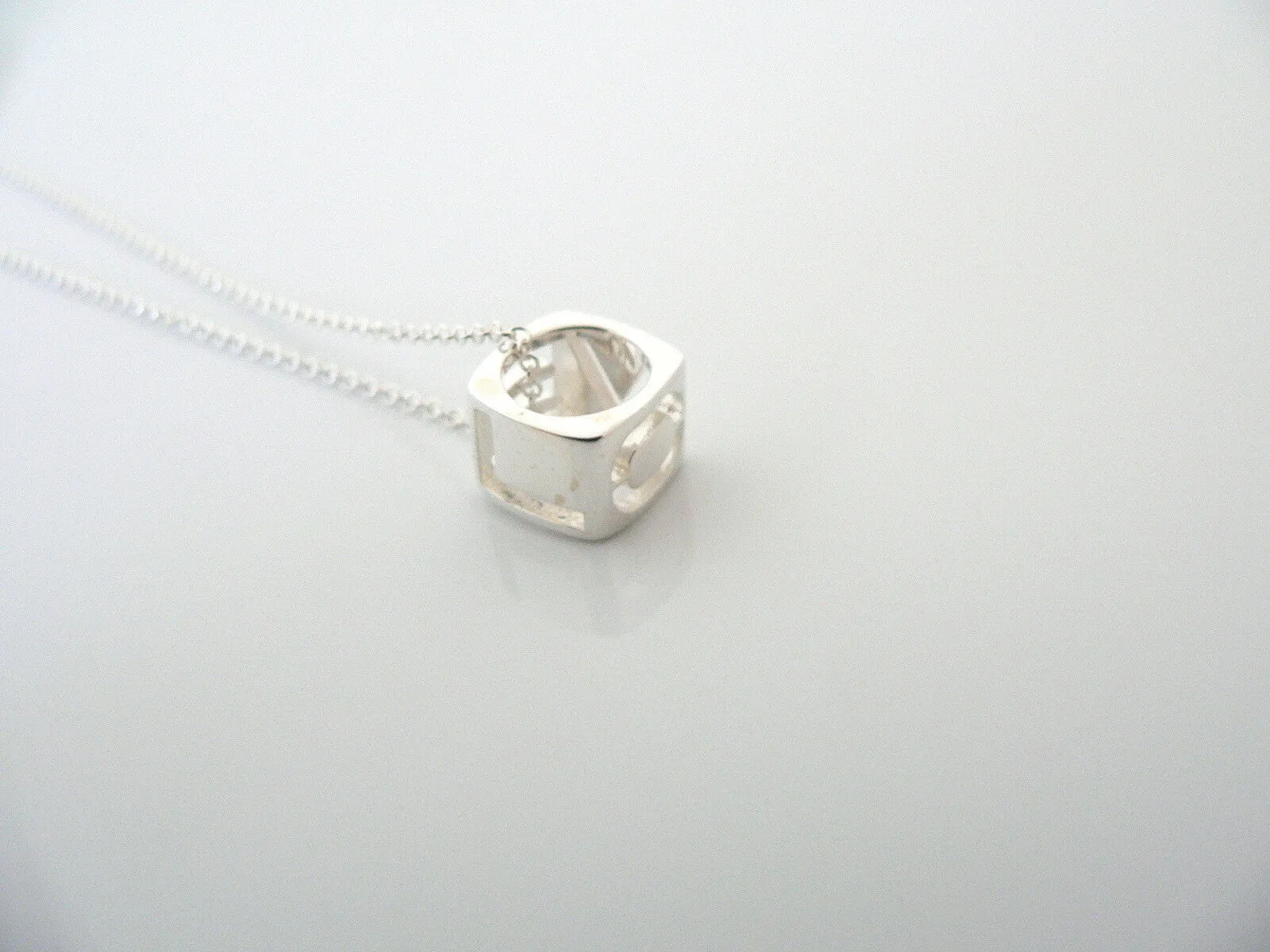 Tiffany & Co Silver LOVE Cube Necklace Pendant Charm ERA Gift