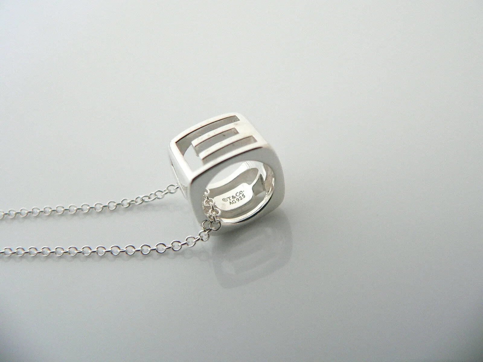 Tiffany & Co Silver LOVE Cube Necklace Pendant Charm ERA Gift