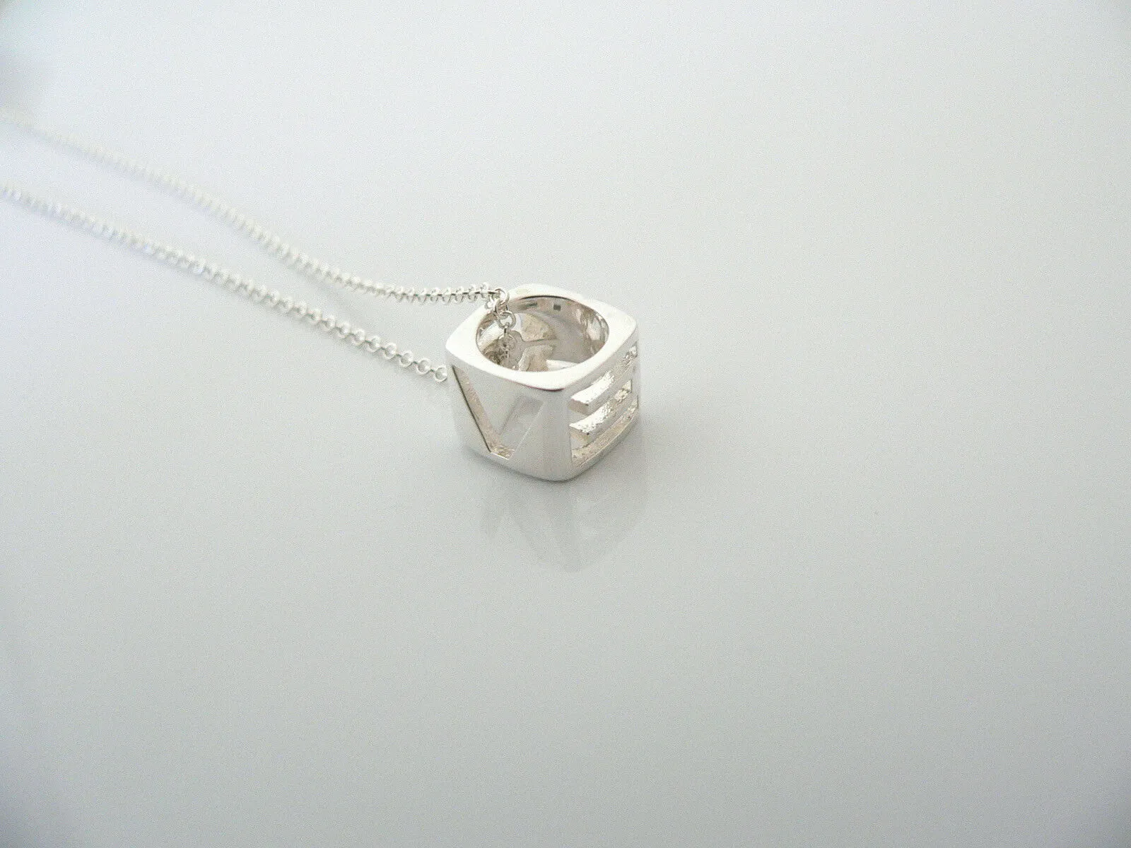 Tiffany & Co Silver LOVE Cube Necklace Pendant Charm ERA Gift