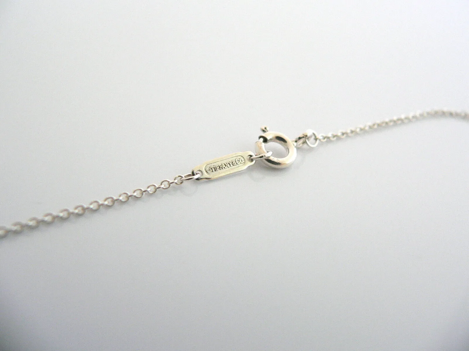 Tiffany & Co Silver Love Heart Necklace Pendant Charm Chain Gift Bead Beaded