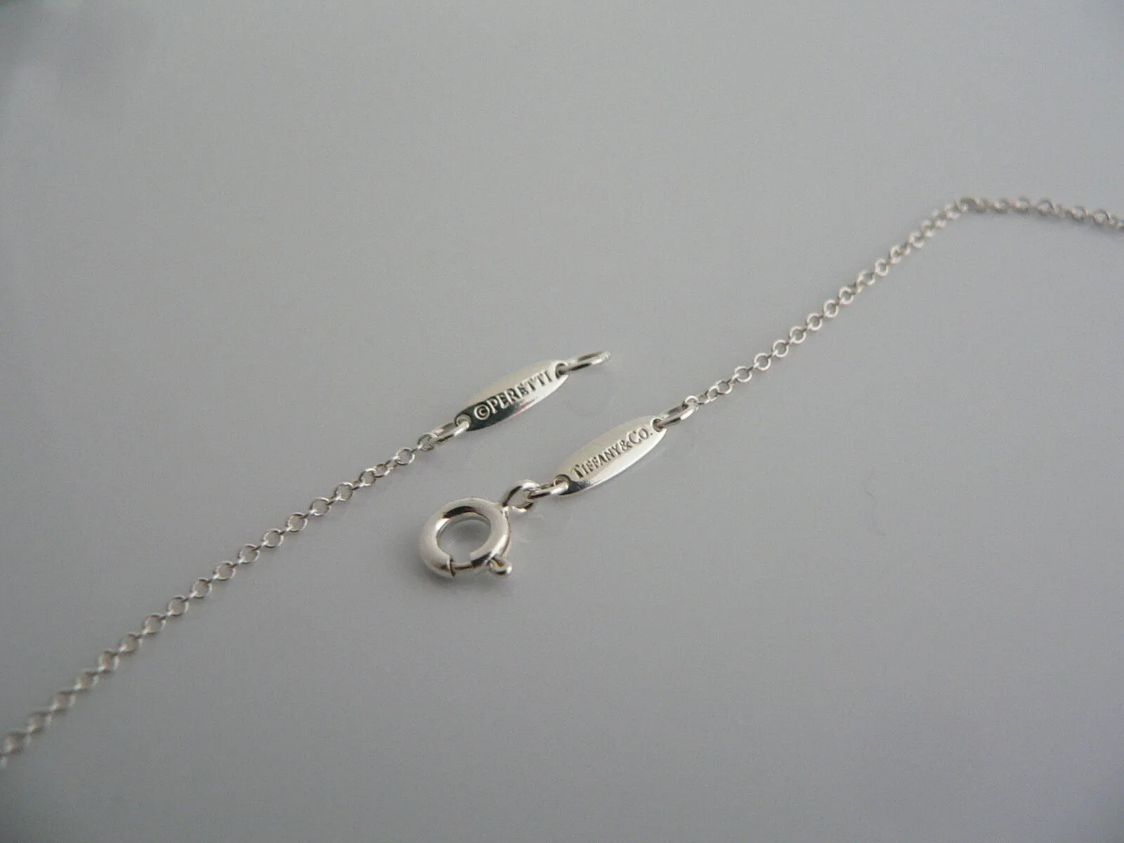 Tiffany & Co Silver Peretti Rock Crystal Eternal Circle Necklace Pendant Gift