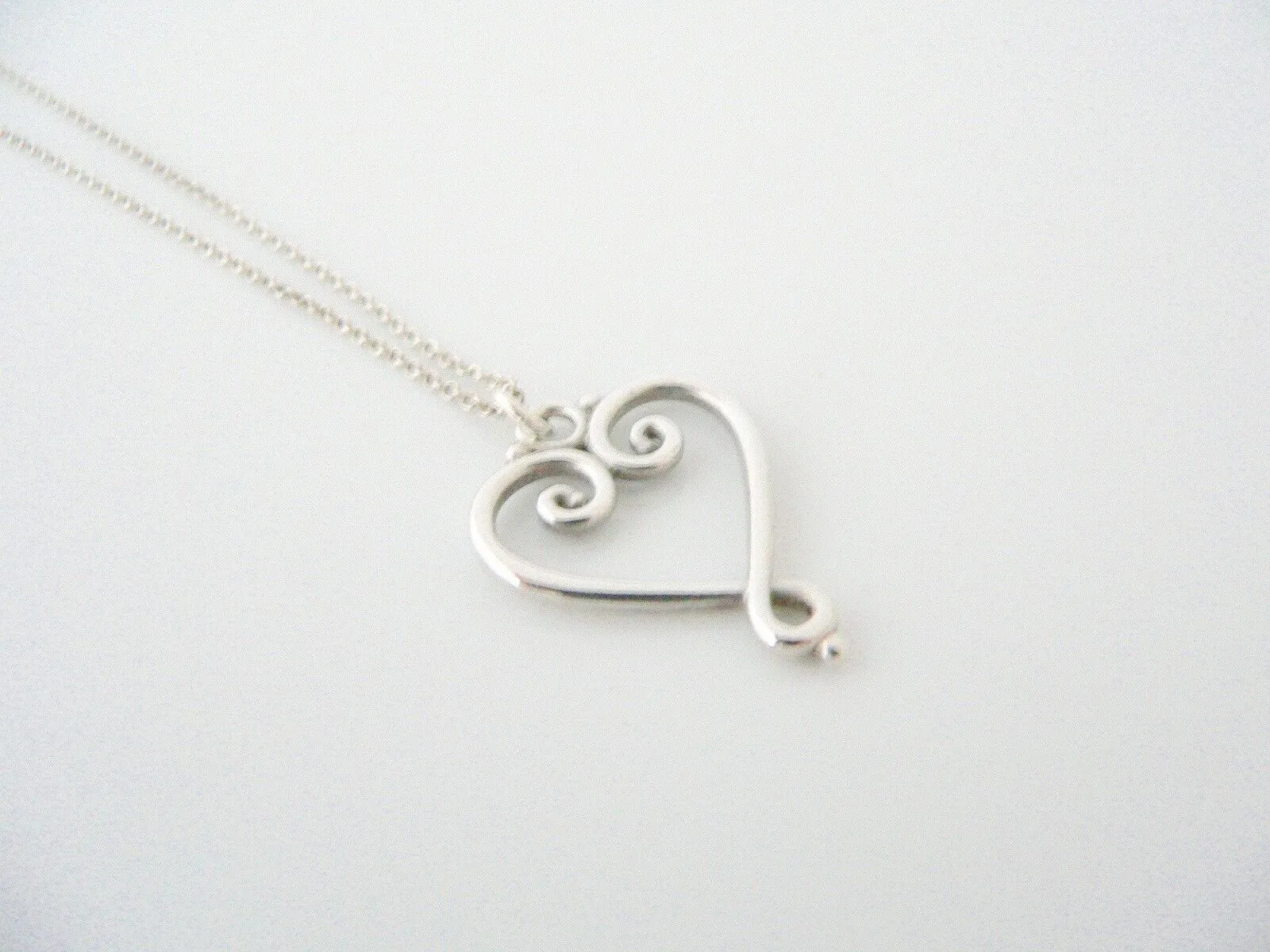 Tiffany & Co Silver Picasso Venezia Goldoni Heart Necklace Pendant 19 In Longer