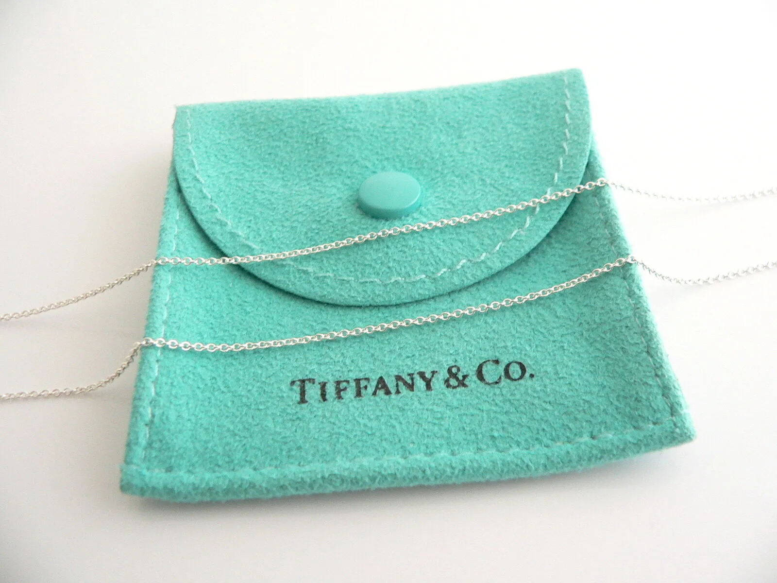 Tiffany & Co Silver Triple Stars Necklace Pendant 17.6 inch Chain Gift Pouch