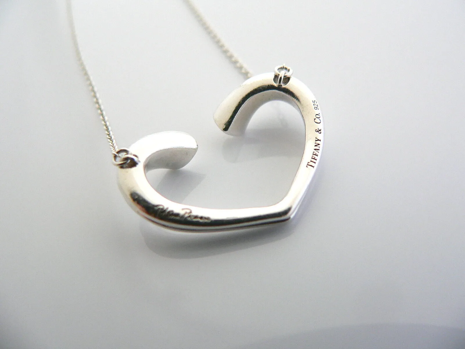 Tiffany & Co Tenderness Heart Necklace Pendant Charm Chain Picasso Large 17 Inch