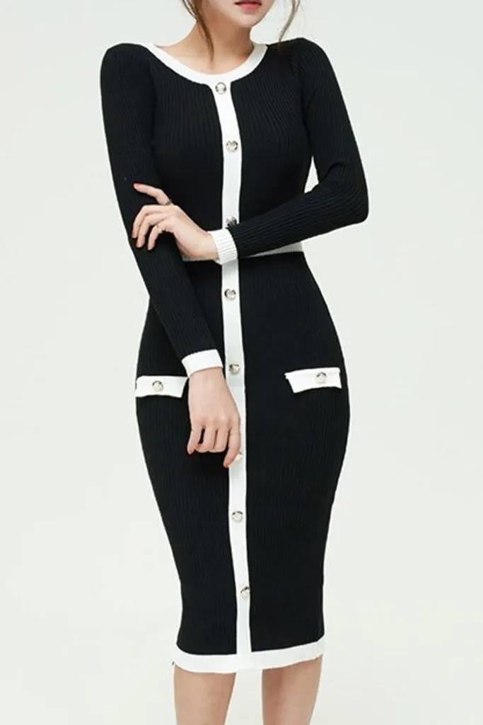 Tobily Black Knitted Dress