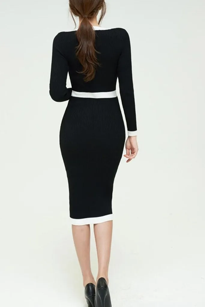 Tobily Black Knitted Dress