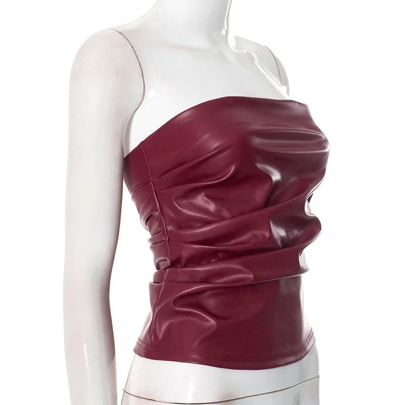 Truc Leather Tube Top
