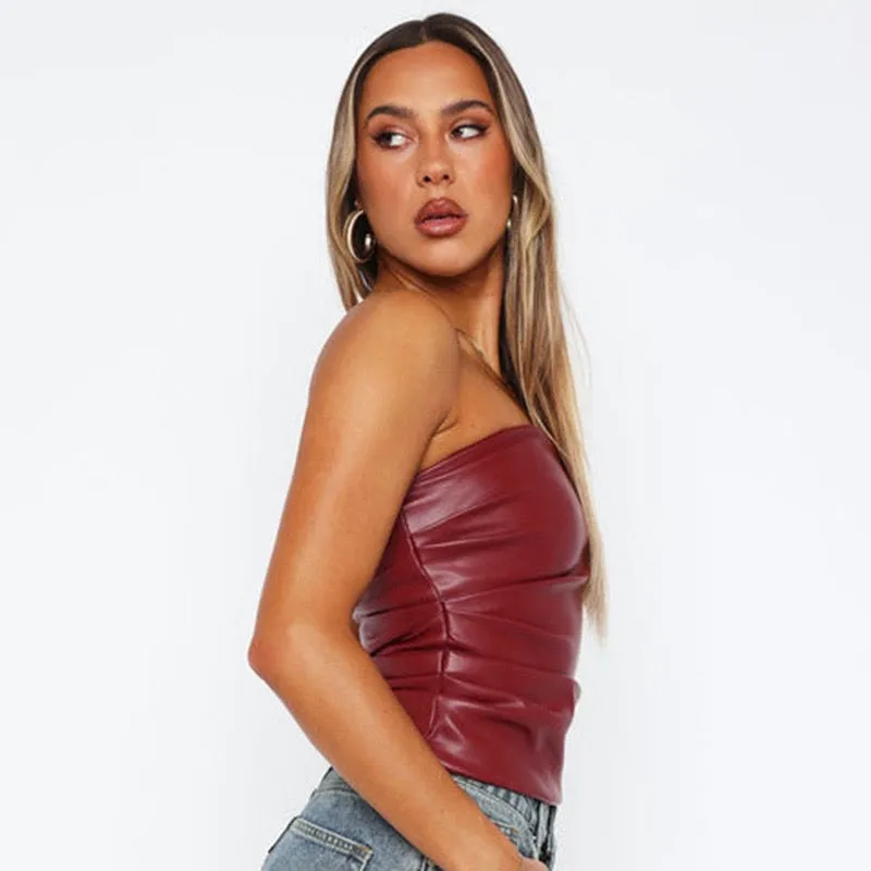 Truc Leather Tube Top
