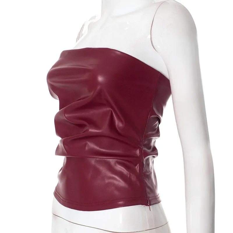 Truc Leather Tube Top