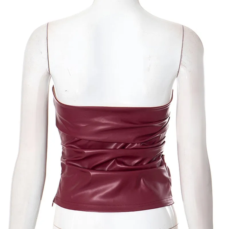 Truc Leather Tube Top