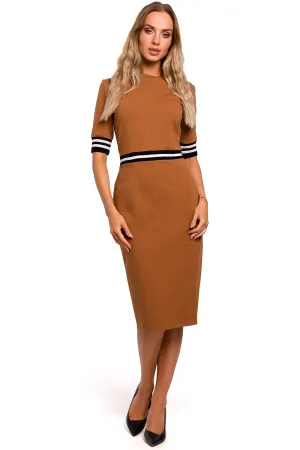 Two-Tone Piped Fitted Dress
