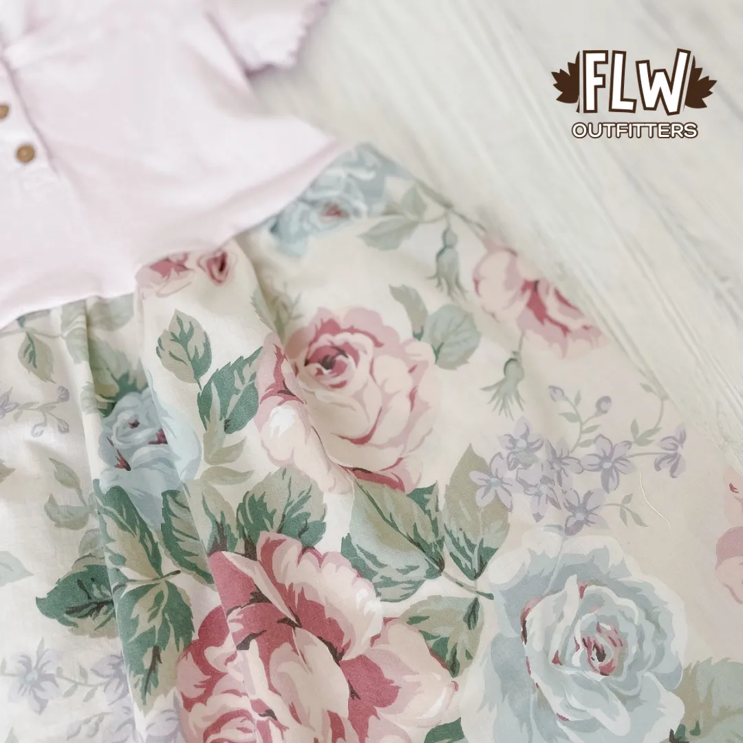 Upcycled Dress 18m-4T Blue Rose
