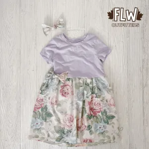 Upcycled Dress 18m-4T Blue Rose