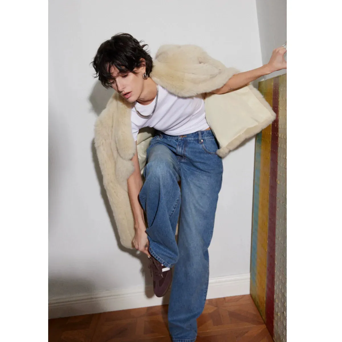 Wide-Leg Blue Jeans