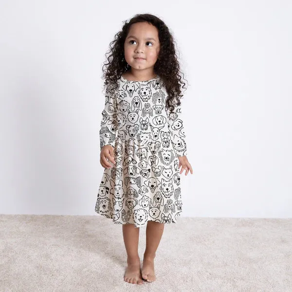 Winter Water Factory - Calgary Dress - Dogs Black