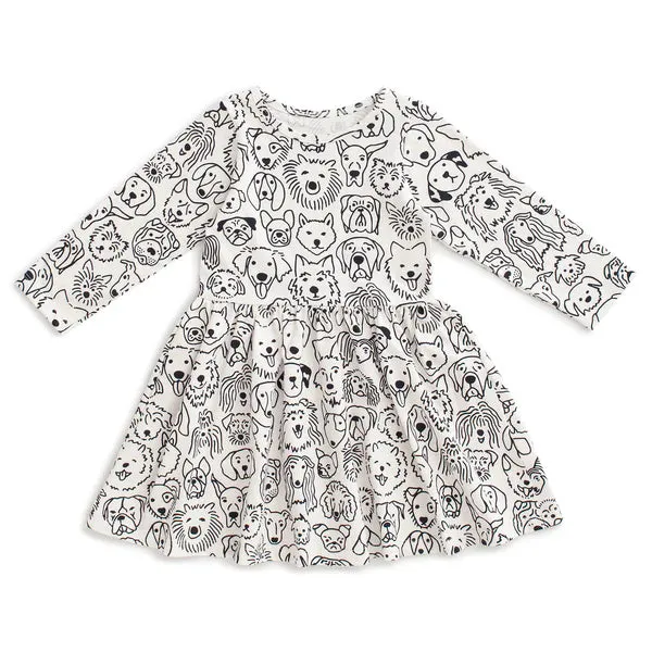 Winter Water Factory - Calgary Dress - Dogs Black