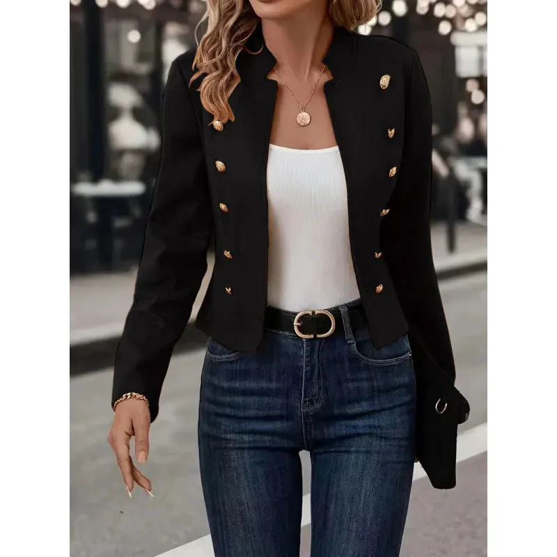 Women's Blazer Long Sleeve Blazers Button Casual Elegant Solid Color