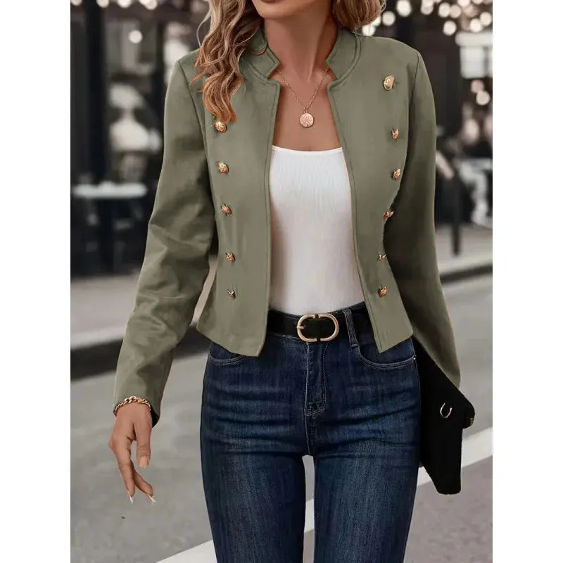 Women's Blazer Long Sleeve Blazers Button Casual Elegant Solid Color