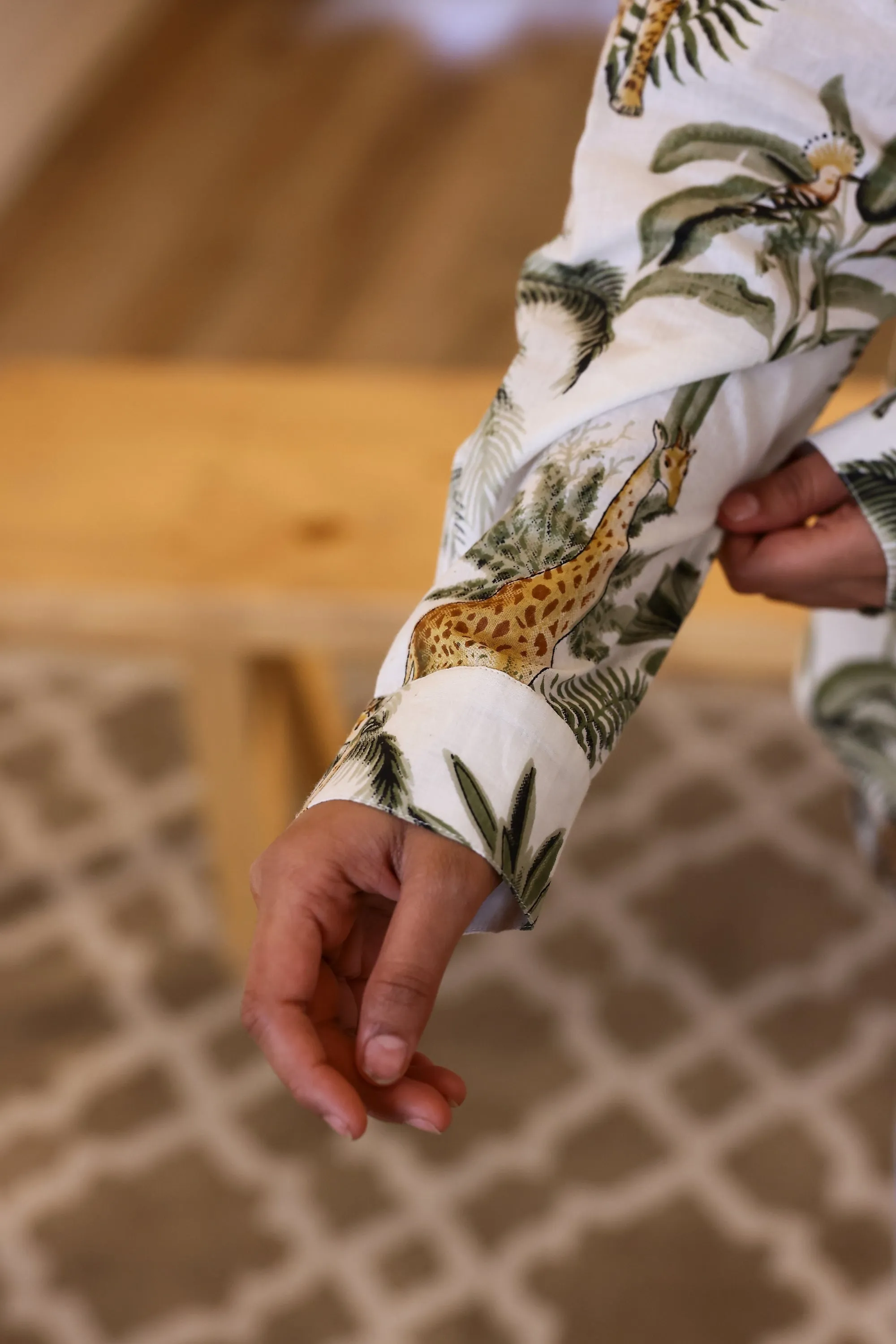 Women's Green Safari Print Shirt - Wild & Elegant