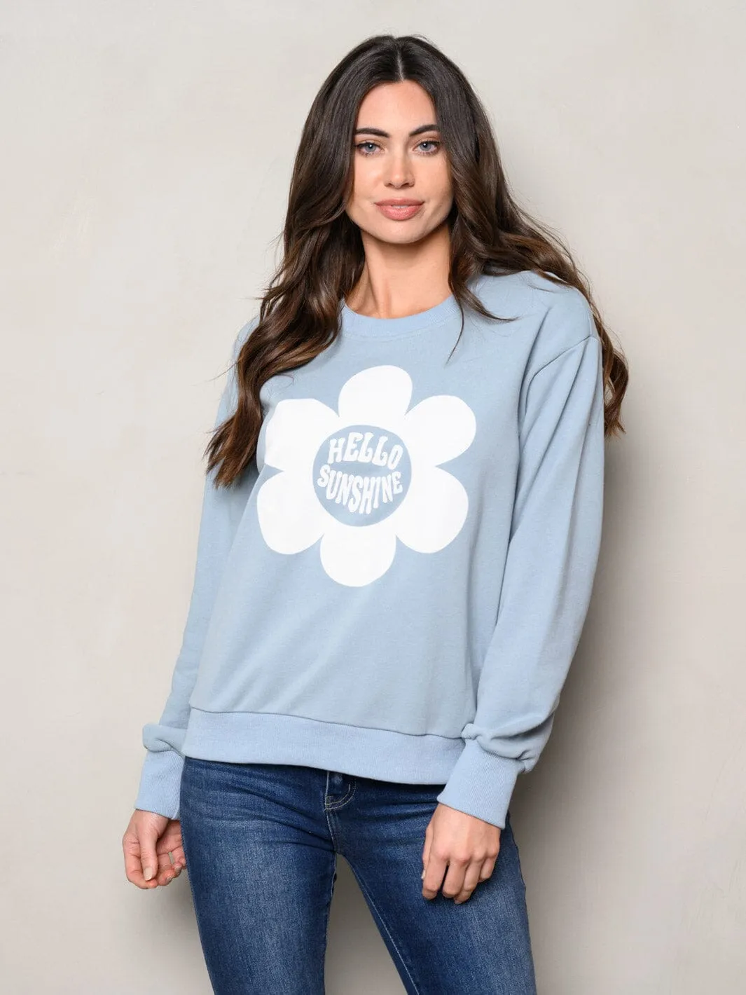 WOMEN'S LONG SLEEVE GRAPGIC COLORBLOCK SWEATER