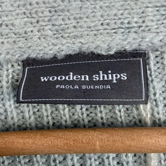 Wooden Ships- Cozy Grey Ribbed Knit Sweater Soft Pullover Sweater