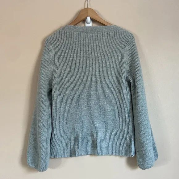 Wooden Ships- Cozy Grey Ribbed Knit Sweater Soft Pullover Sweater