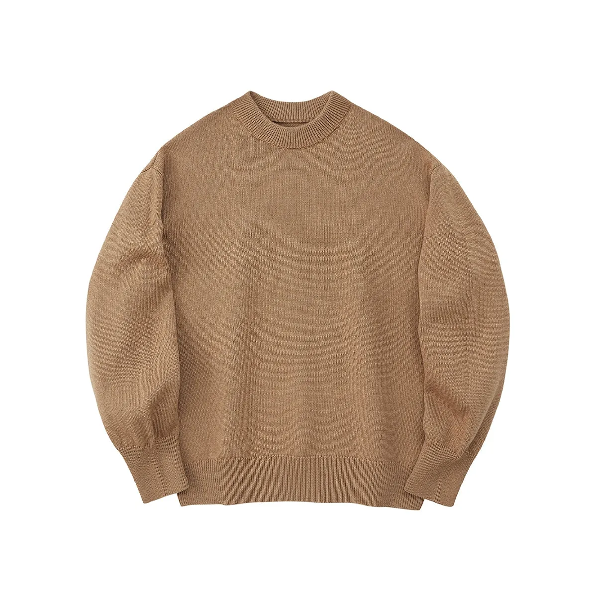 Wool and Cotton Ribbed Crewneck Sweater